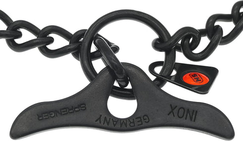 Herm Sprenger Black Stainless Steel Dog Training Collar with Toggle and Round Links for Small Medium Large Dogs (18in)