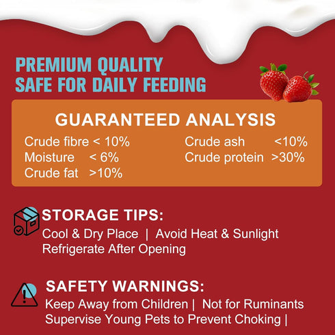 Globalpaw Strawberry100g (3.52oz), 1pcs) Freeze Dried Yogurt Dog Cats Treats Crunchy Snacks with High Protein Yogurts
