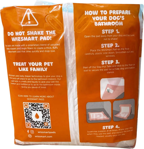 14 Count Wizsmart Heavyweight Dog Pads Absorbent, Leak-Proof Pet Training Pads with Stay Put Tabs Indoor & Outdoor Use