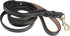 6 Foot Braided Leather Dog Leash with Traffic Handle, Two Handles for Training and Safety, Black 6ft x 3/4 Inch