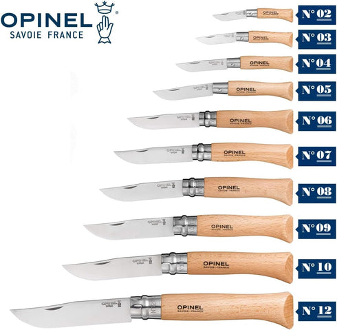 Opinel No.08 Stainless Steel Folding Knife with Beechwood Handle by Opinel