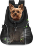 WOYYHO Small Dog Carrier Backpack - Ventilated Mesh Travel Pack with Safety Belt for Dogs 2-4.5 lbs, Black