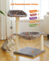 Cat Tree 28" Cat Scratching Post with 15.7" Large Hammock Bed for Indoor Small Cats, Grey Cat Toy