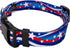 Country Brook Petz 1 Inch Deluxe Adjustable Dog Collar - Americana Collection, Medium (Star Spangled)
