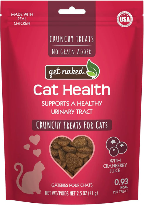 Get Naked Crunchy Treats for Cats, Urinary Health with Cranberries, 2.5 Oz (1 Pouch)