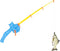 Fairly Odd Novelties Cat Fishing Pole Toy, Funny Interactive Fish Toy for Cats, Kittens, and Small Pets, Multi-Colored