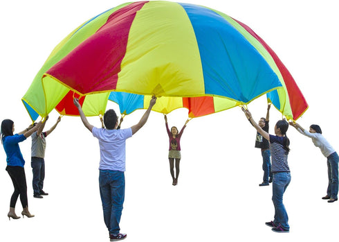 Sonyabecca Parachute, Play Parachute 24ft with 16 Handles for Kids Cooperation Group Play