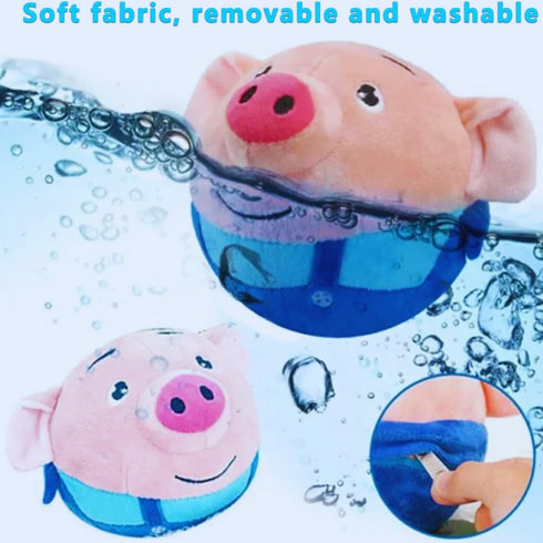 Active Moving Pet Plush Toy - Interactive Talking Moving Dog Ball, Washable Cartoon Pig Plush Sound Toy for Dogs and