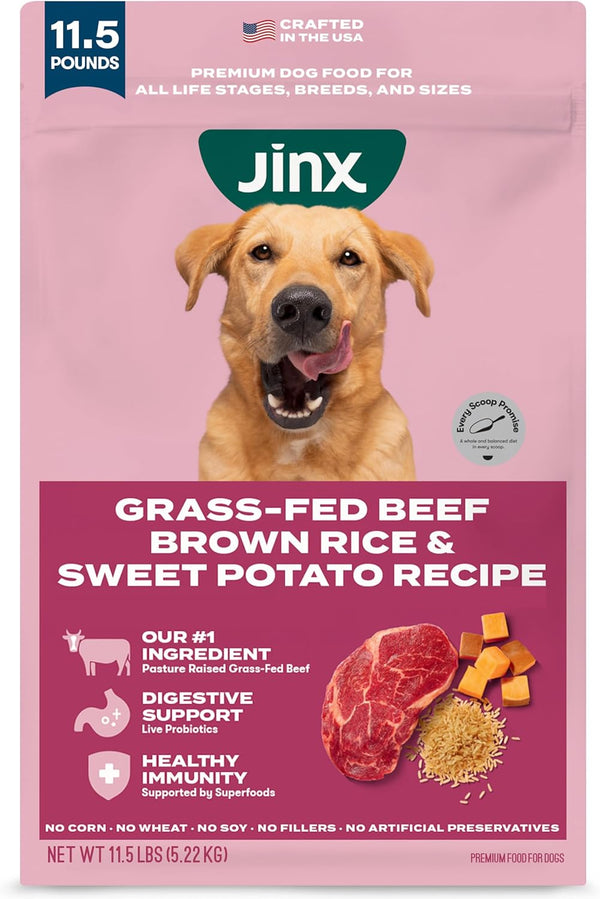 Jinx Premium Dry Dog Food, for All Lifestages - Real Beef, Brown