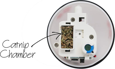 Playroll! Robotic Self Spinning Ball Toy for Cats and Dogs - Built-in Catnip Chamber, LED Light, Auto Sleep Function