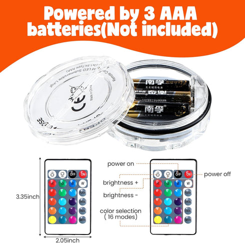 Retisee Marine Waterproof LED Boat Lights, Battery Operated Submersible Interior Lights with Remote
