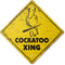 Cockatoo Vintage Crossing Sign Zone Xing, Indoor/Outdoor Plastic, 14" Tall Rustic Bird Cage Pet Parakeet Parrot