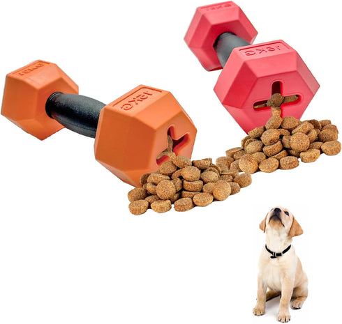 Friends Forever Dog Chew Toy, Interactive Treat Dispensing Puzzle Toy, Non-Toxic Durable Natural Rubber, Pink/Orange 2