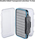 Gonex Fly Boxes for Fly Fishing, Two-Sided Waterproof Lightweight Box with Easy Grip Transparent Lid, 5.9"x 3.8"x 1.77"