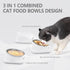 Cat Bowls Elevated Tilted Whisker Friendly, Cat Food Bowls for Indoor Cats, Shallow Cat Food Dishes Stainless Steel, Slanted Flat Plastic Feeder Elevated Angled Design.(White)