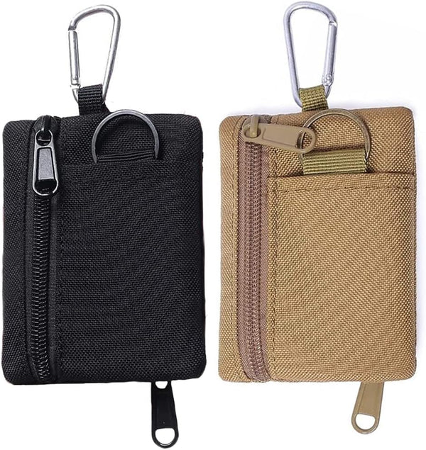 Tactical Keychain Pouch - Military Mini Size EDC Pocket Organizer as Coin Purse ID Card Holder