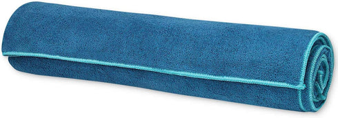 Gaiam Stay Put Yoga Towel Mat - Fits Over Standard Size - 68"L x 24"W, Lake