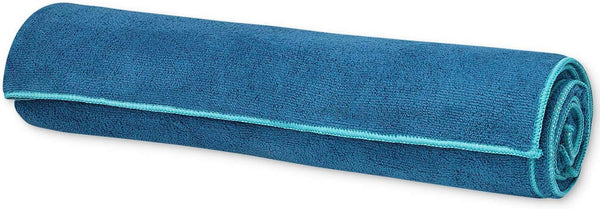 Gaiam Stay Put Yoga Towel Mat - Fits Over Standard Size - 68"L x 24"W, Lake