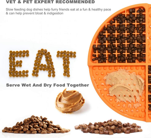 Bangp Licking Mat for Dogs and Cats - Heavy-Duty Puzzle Mat for Boredom Anxiety Reduction, Perfect for Treats (Orange)