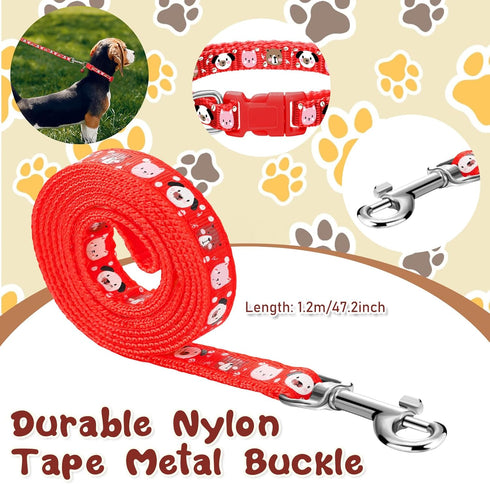Amylove 48 Pcs Dog Collar and Leash Set, Polypropylene Adjustable Puppy Collars for Medium Small Dogs, Vivid Color,