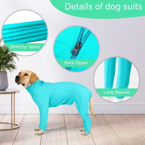 Etdane Recovery Suit for Dogs, Surgical Recovery Suit for Female Spay, Anti Licking Wounds Dog Shedding Suit Blue/Small