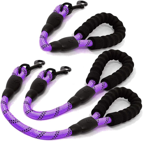 Short Dog Leash, 3 Sizes Nylon Short Traffic Leash with Padded Handle, Highly Reflective for Small Medium Large Dogs
