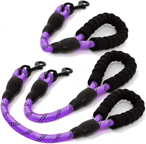 Short Dog Leash, 3 Sizes Nylon Short Traffic Leash with Padded Handle, Highly Reflective for Small Medium Large Dogs
