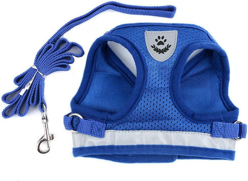 Zunea No Pull Dog Harness for Tiny Small Dog, Escape Proof Kitten Lead, Reflective Soft Mesh Padded Vest Harness Set
