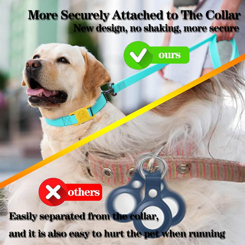 4 Pack Waterproof AirTag Dog Collar Holder, Silicone Hidden Loop for Apple AirTag Tracker, Anti-Lost Accessories