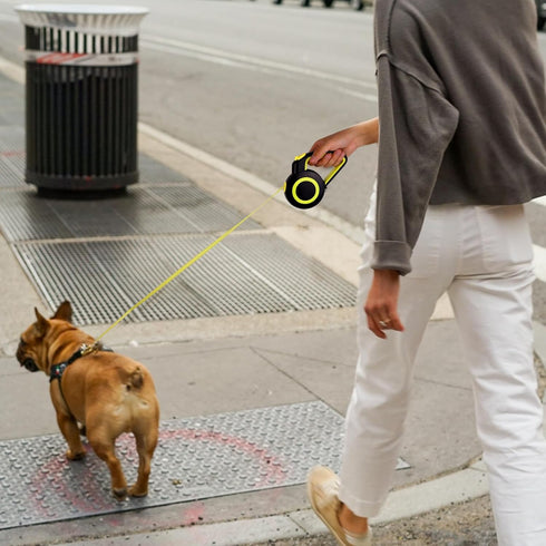 16Ft Retractable Dog Leash, Lightweight for Small Medium Dogs/Cats Up to 44lbs, One-Handed Brake, Reflective