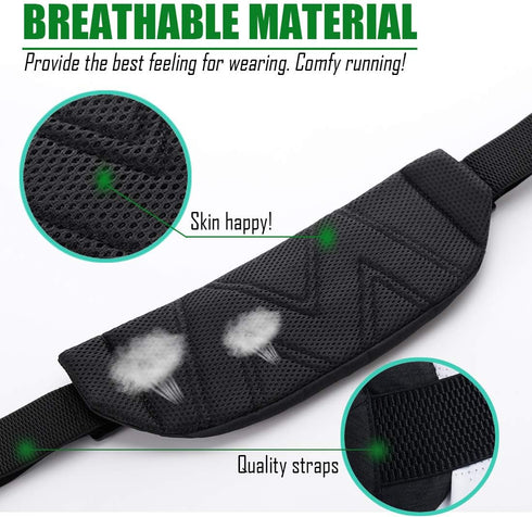 USHAKE Running Belt - Ultra Light Bounce Free Waist Pouch Bag for Men or Women - Fitness Workout Waist Pack (BLACK)