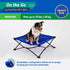 Coolaroo On The Go Cooling Elevated Dog Bed, Portable for Travel & Camping, Collapsible Storage, Medium, Aquatic Blue