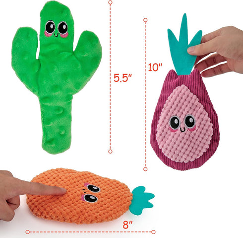 AWOOF Dog Toys No Stuffing, Crinkle Dog Toys for Aggressive Chewer, 8 Packs Flat Stuffless Puppy Toys