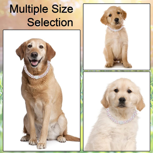 Metal Dog Training Chain with Secure Buckle, Cuban Diamond Collars for Large Medium Dogs