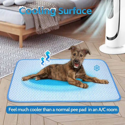 ULIGOTA Dog Cooling Mat, Breathable Washable Pet Cooling Pad for Crate, Kennel, Sofa with Non-Slip Bottom