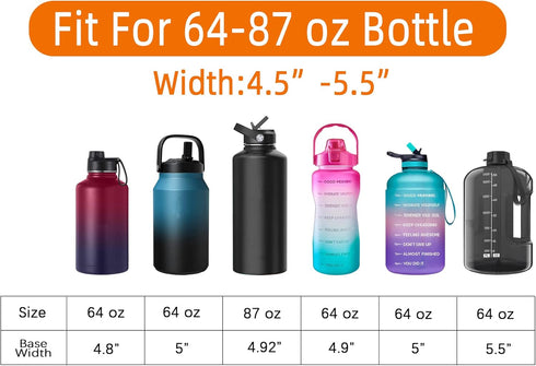 32/40/64/128 oz 2 AceTreker Neoprene Insulated Water Bottle Carrier Bag, Sling Bag Sleeve Pouch Holder with Strap