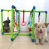 Amlmpet 9 Puppy Play Gym - PVC Frame with Hanging Toys for Small Dogs to Keep Them Busy, Dog Jungle Gym Center