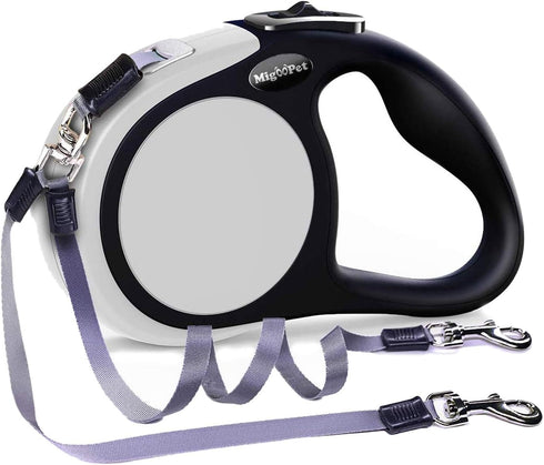Double Retractable Dog Leash for Two Dogs Up to 50 lbs Per Dog - 16 ft Coupler Dog Leashes for Small Medium Dogs - One