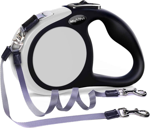 Double Retractable Dog Leash for Two Dogs Up to 50 lbs Per Dog - 16 ft Coupler Dog Leashes for Small Medium Dogs - One