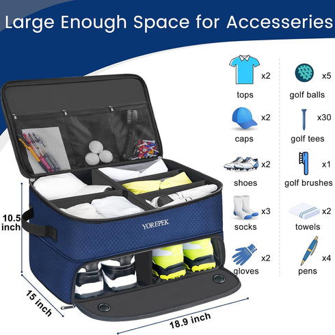 YOREPEK 2 Layer Golf Trunk Organizer, Waterproof Car Locker for Golf Shoes and Accessories