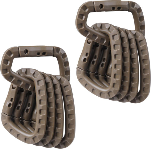 Tactical Carabiner Keychain - 12/15/16 Pack Hard Polymer D Rings for Outdoor Travelling, Camping