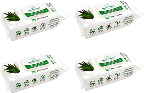 Best Pet Supplies Dog Wipes - Hypoallergenic, Deodorizing, Cleaning Wipes for Dogs, 400 Pack with Hydrating Aloe Vera