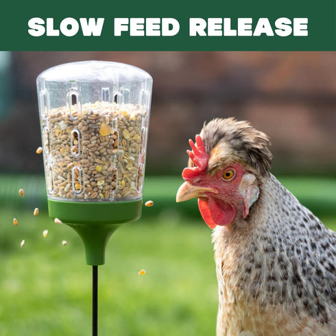 Omlet 300g 2 Poppy Peck Toy | Interactive Slow-Feed Chicken Treat Dispenser | Boredom Busting Enrichment for Hens |