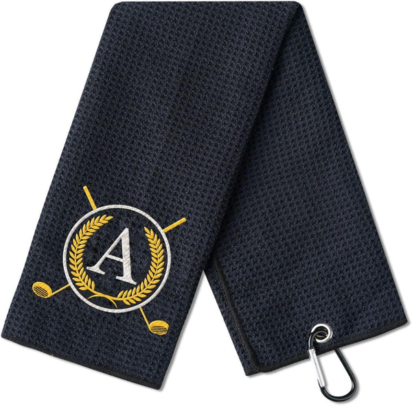 Monogrammed Golf Towels Gift for Men and Women - 16”x 24” Microfiber Golf Towel for Golf Bags, National Golf Day,