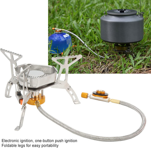 Portable Backpacking Stove, Foldable Windproof Outdoor Camping Stove, Honeycomb Hot Pot, Propane Burner