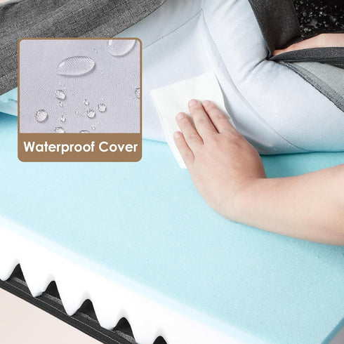 EHEYCIGA Orthopedic Dog Bed for Medium Dogs, Waterproof Memory Foam Couch Bed with Washable Cover, Dark Grey