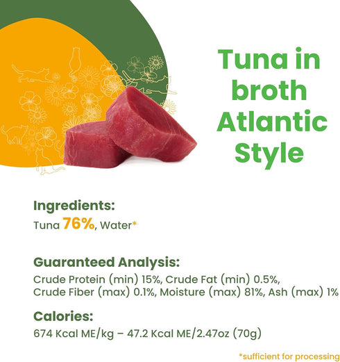 almo nature HQS Natural Tuna Atlantic Style, Grain Free, Additive Free, Adult Cat Canned Wet Food