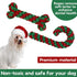 MISS FANTASY Christmas Dog Toys - 4 Pack Stuffless Rope Toys for Aggressive Chewers, Plush Squeaky Teething Toys