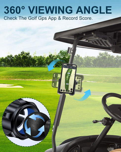 Golf Cart Phone Holder Mount - Magnetic with Vibration Dampener for EZGO/Club Car/Yamaha/ICON/Zone