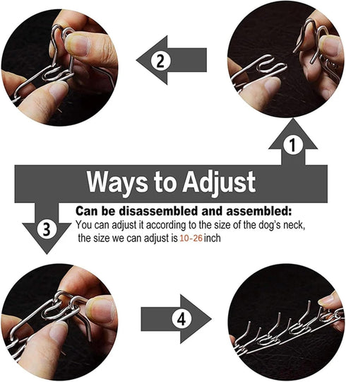7PACK Extra Links 2.25mm for Dog Collar, Prong Collar Extender, Steel Chrome Plated Training Links (Silver)